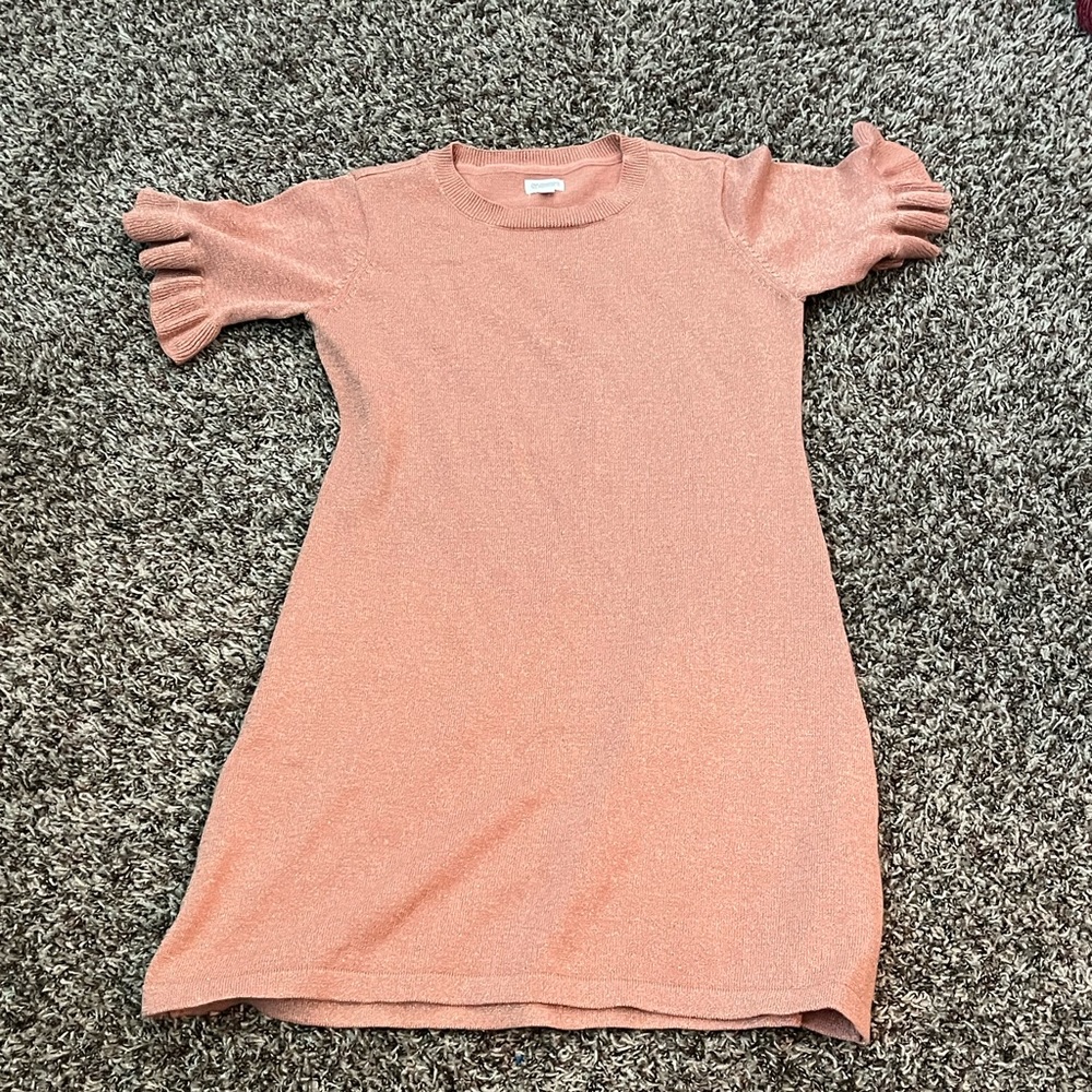 Gymboree youth girl size 10-12 rose gold sweater dress EUC.